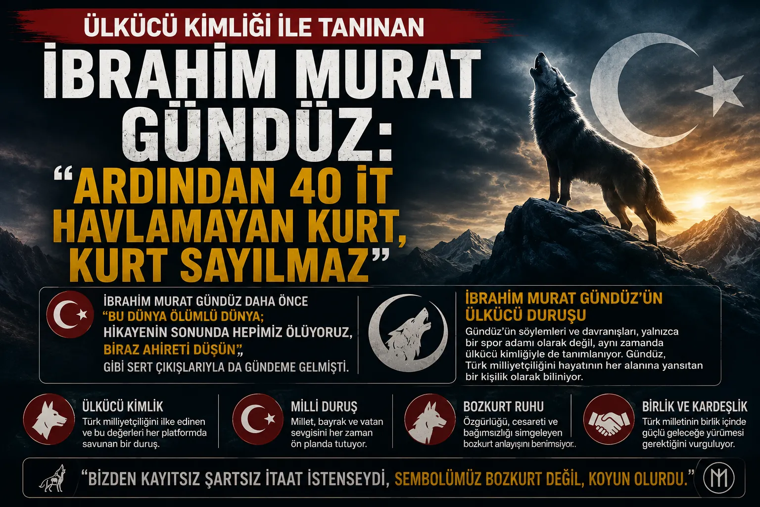 Ülkücü Kimliği ile Tanınan İbrahim Murat Gündüz: “Ardından 40 it havlamayan kurt, kurt sayılmaz”