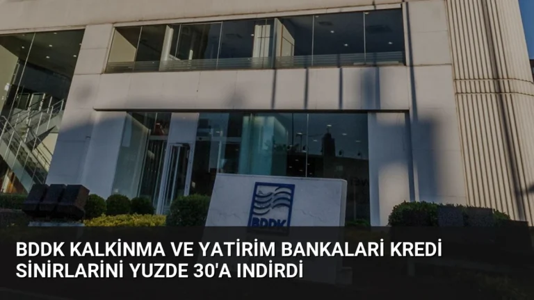 BDDK Kalkinma ve Yatirim Bankalari Kredi Sinirlarini Yuzde 30’a Indirdi